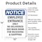 Signmission Employee Entrance Only No Deliveries OSHA Notice Sign, Aluminum, 10in W x 14in L, 2PK OS-2PACK-NS-A-1014-V-11946 - alternate 6